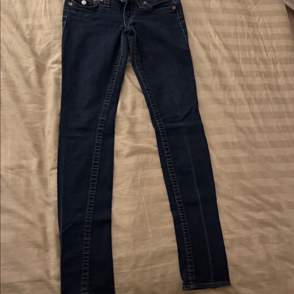 True Religion Women's Skinny Jeans in Dark Blue